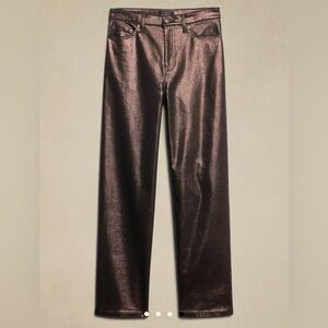 NWT Beautiful Banana Republic Bronze Metallic Straight Leg Jeans size 27